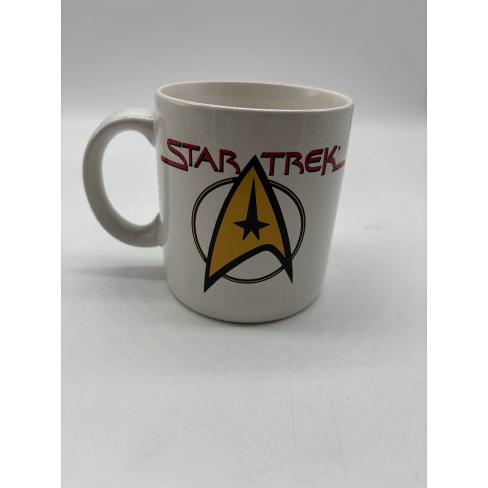 Vtg STAR TREK Insignia Logo Coffee Mug Tea Cup by Pfaltzgraff White 1994